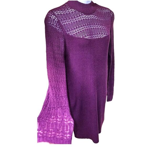 TORRID  LongSleeve Rib Pointelle Mock Neck Sweater dress Plus Size 2X - Picture 8 of 16